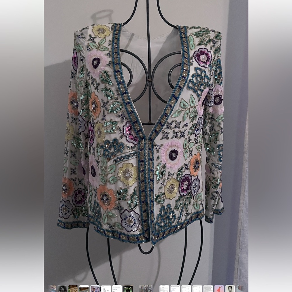Colorful Floral Sequin Jacket